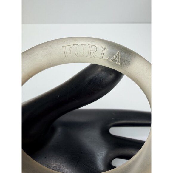 Furla Clear Lucite Bangle Bracelet Made In Italy Vintage Frosted Style Sz8” - Picture 6 of 10